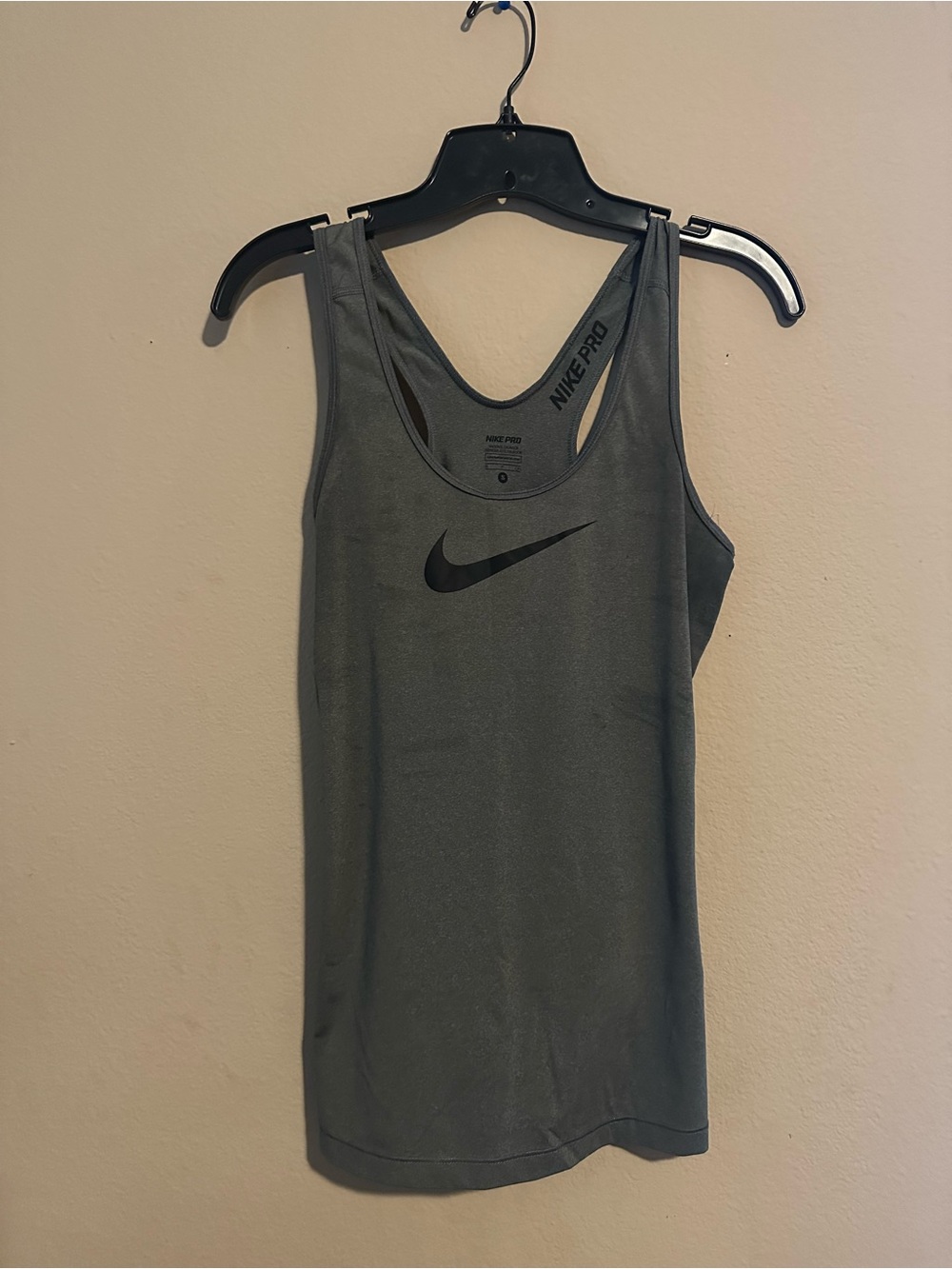 Nike Grey Racerback Training Tank with Black Swoosh